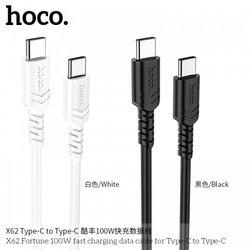 X62 Fortune 100W fast charging data cable for Type-C to Type-C